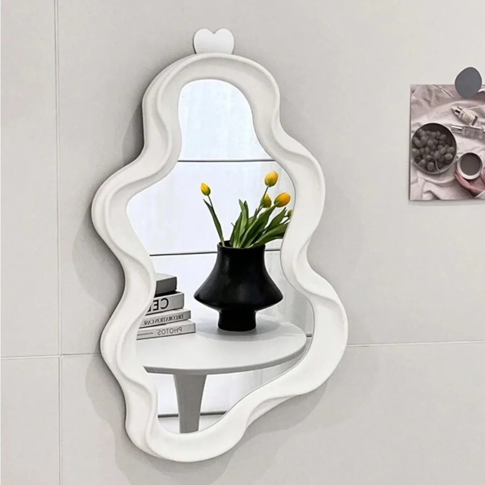 Student Dormitory Desktop/ Wall Hanging Cloud-Shaped Mirror, French Simple